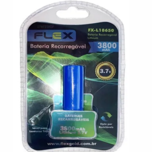 Bateria Recarregável Lanterna Tática 3.7v 3800mah Fx-l18650